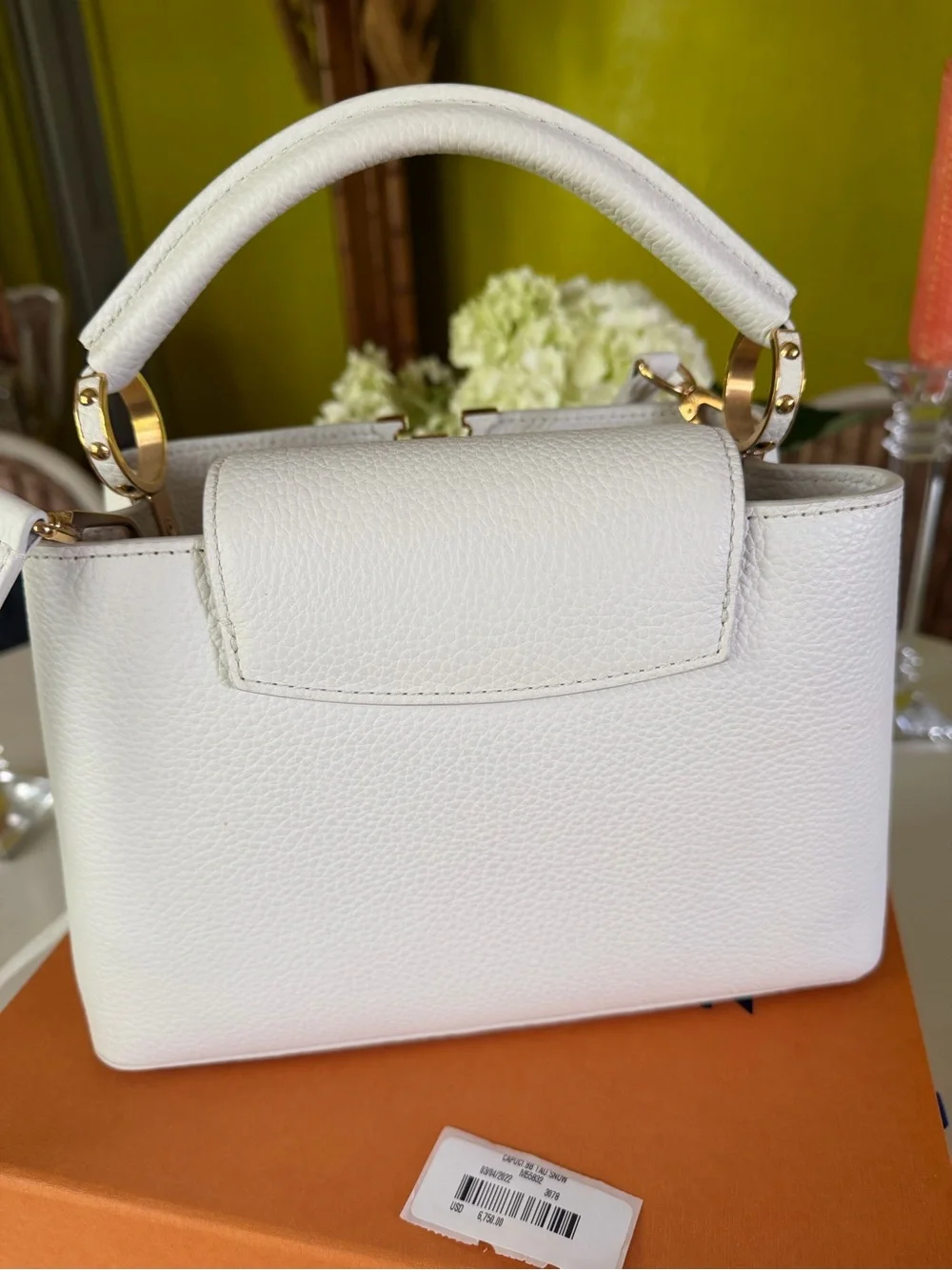 Louis Vuitton Capucines BB Taurillon Snow.